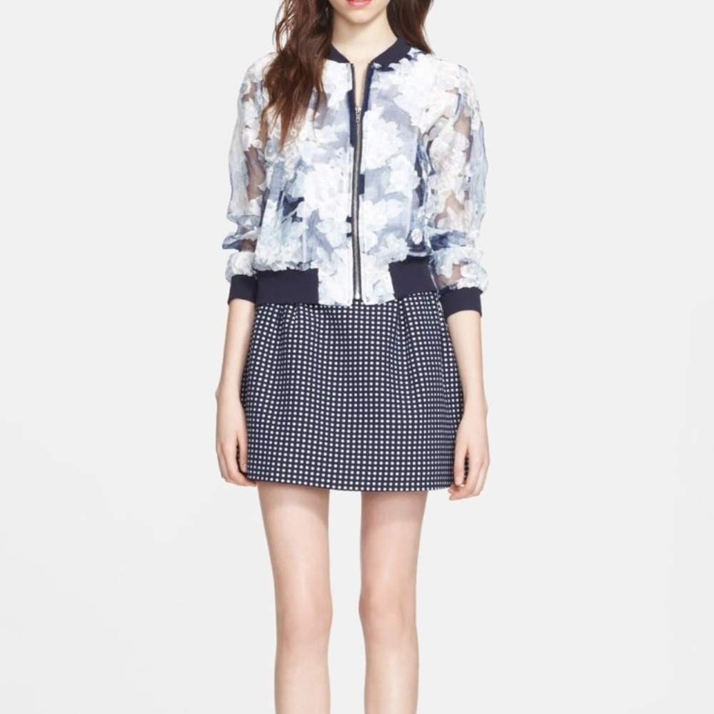 Mcginn 'Ivy' Floral Sheer Bomber Jacket Size XS